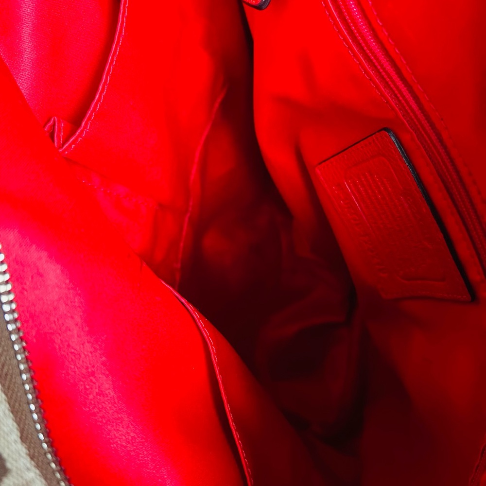 Coach Red and Tan Shoulder Bag - Picture 2 of 6